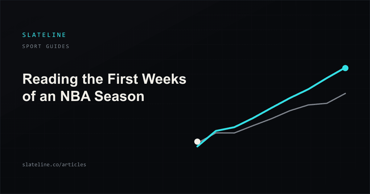 Two lines rising from a shared starting point, one climbing faster than the other as games are added
